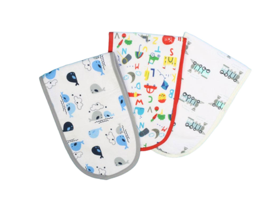 دستمال آروغ گیر نوزادی پسرانه 3 عددی بیبی فور لایف BABY 4 LIFE