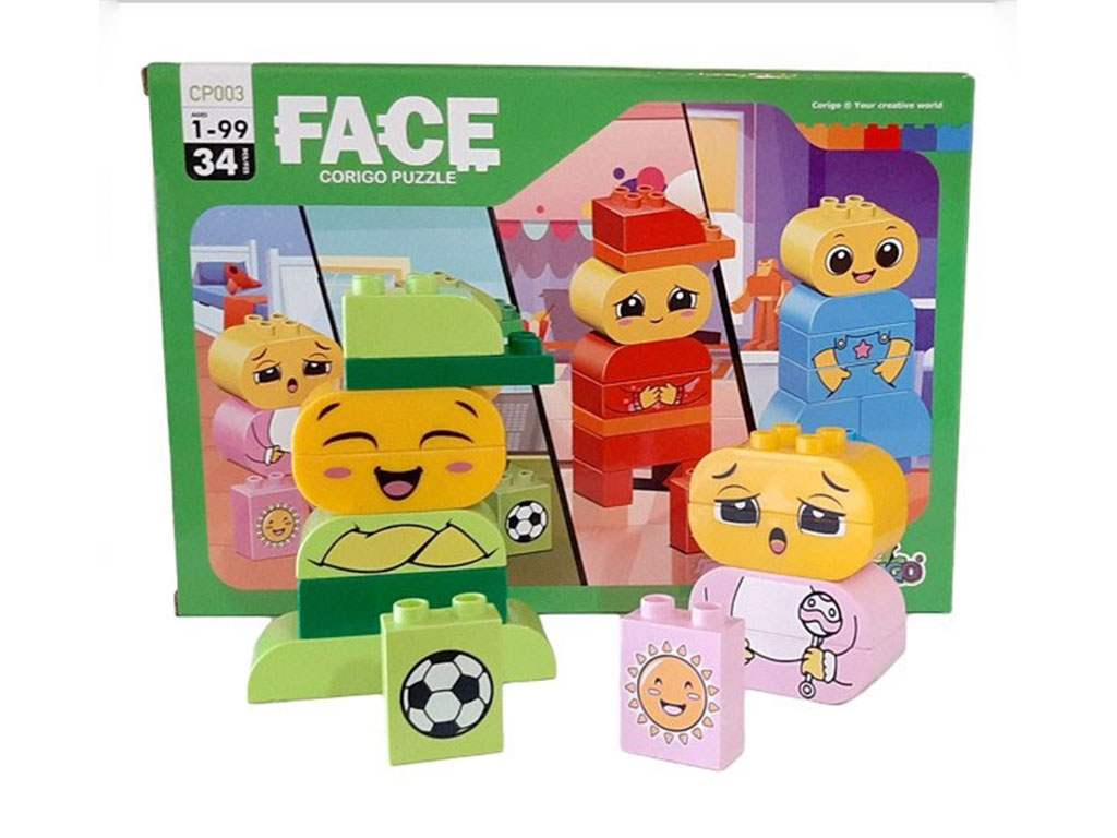 لگو پازلی کریگو فیس face corigo puzzle دارای 34 قطعه