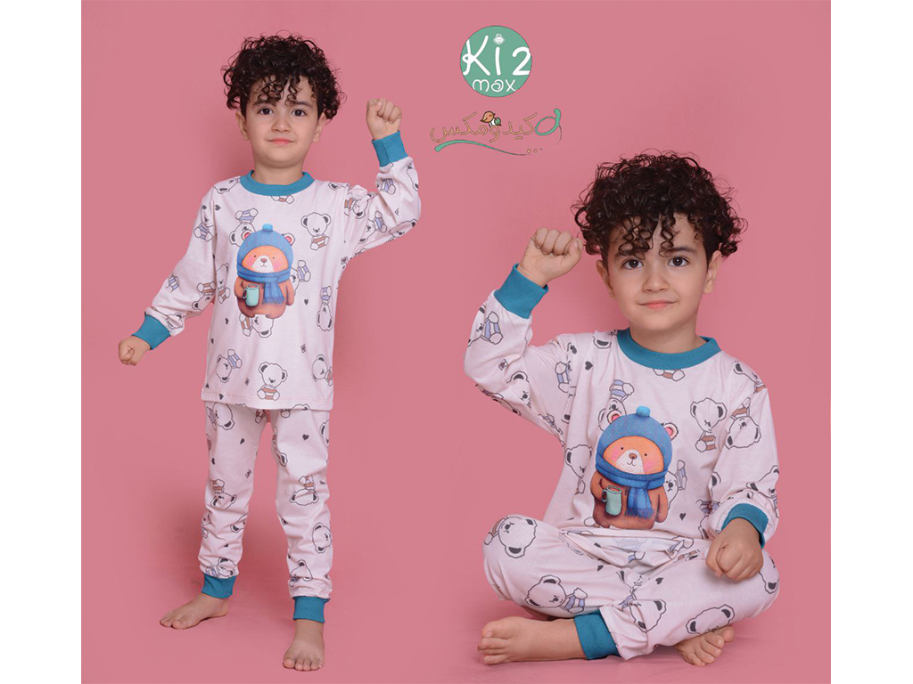 بلوز و شلوار راحتی پسرانه طرح خرس خلبان کیدو مکس kido max