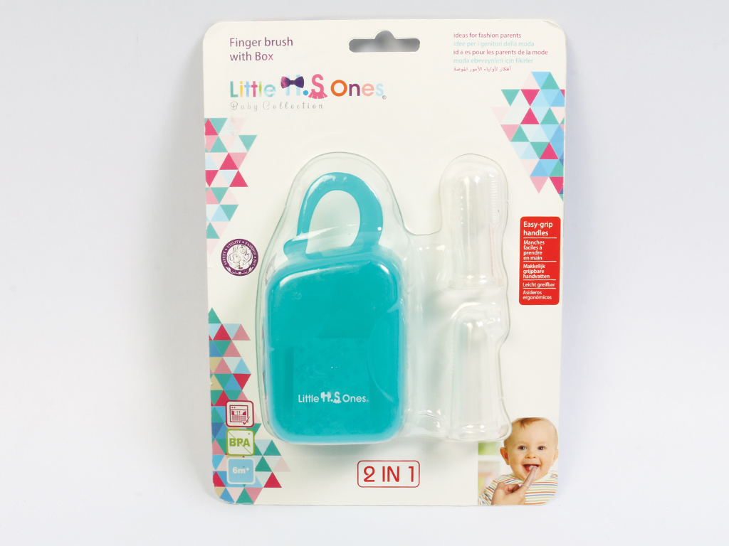 مسواک انگشتی سیلیکونی دو عددی قابدار little ones