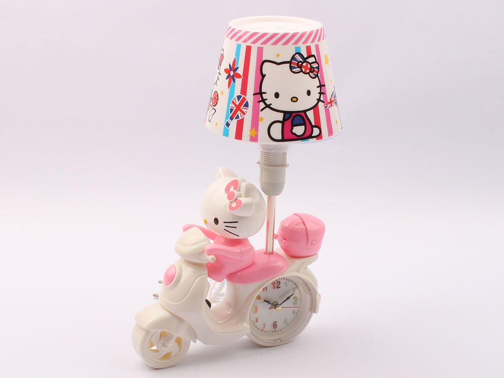 آباژور و ساعت رومیزی هلوکیتی موتور سوار Hello kitty