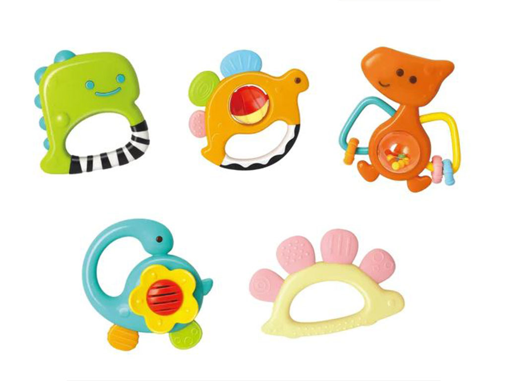 جغجغه و دندانگیر سیلیکونی نوزادی طرح حیوانات هولی تویز huile toys
