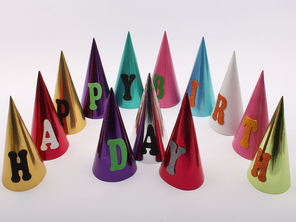 ریسه کلاه متالیز رنگیHAPPY BIRTHDAY