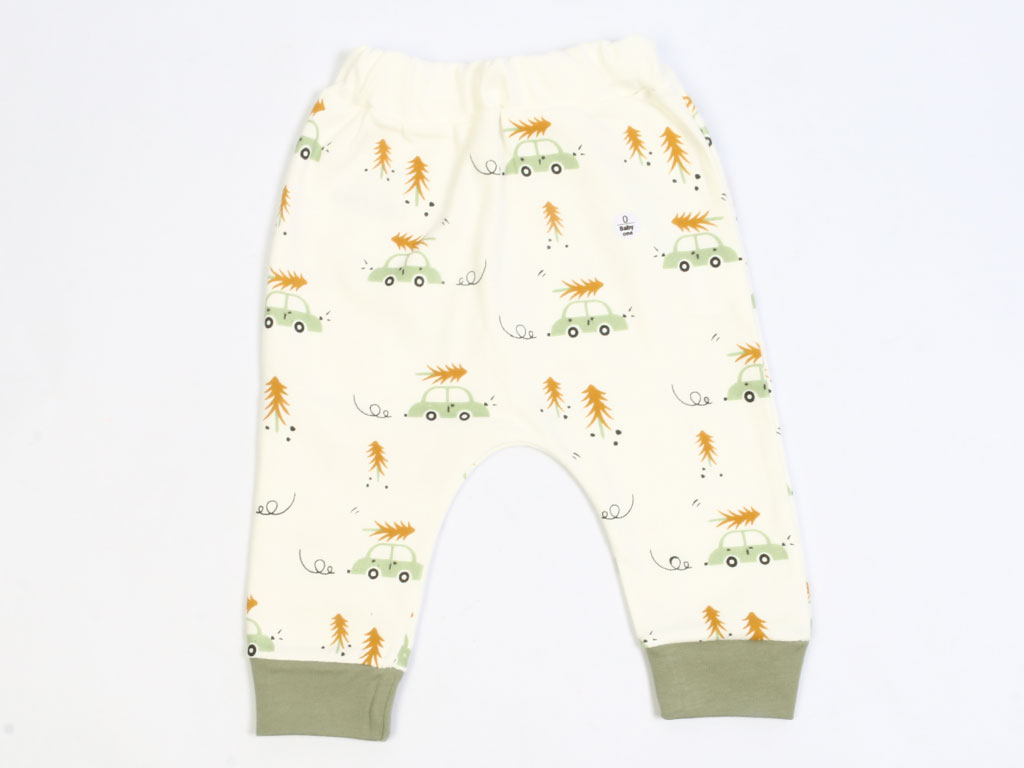 شلوار راحتی نوزادی پسرانه طرح ماشین و کاج بیبی وان baby one