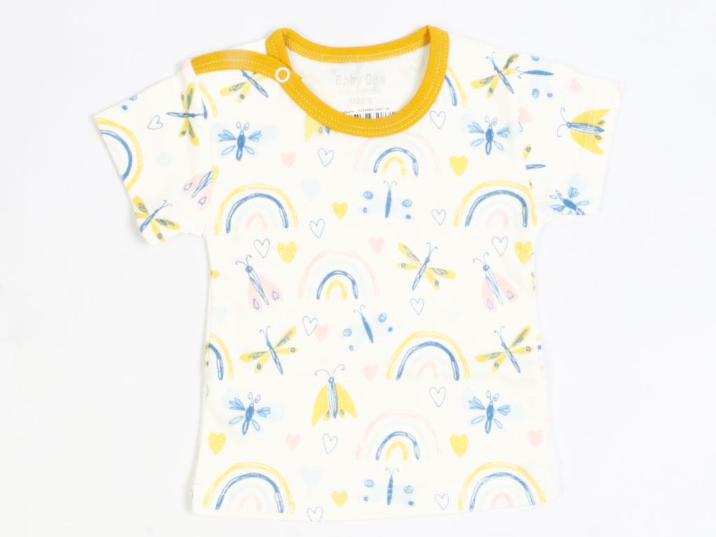 بلوز نوزادی دخترانه طرح سنجاقک بیبی وان baby one