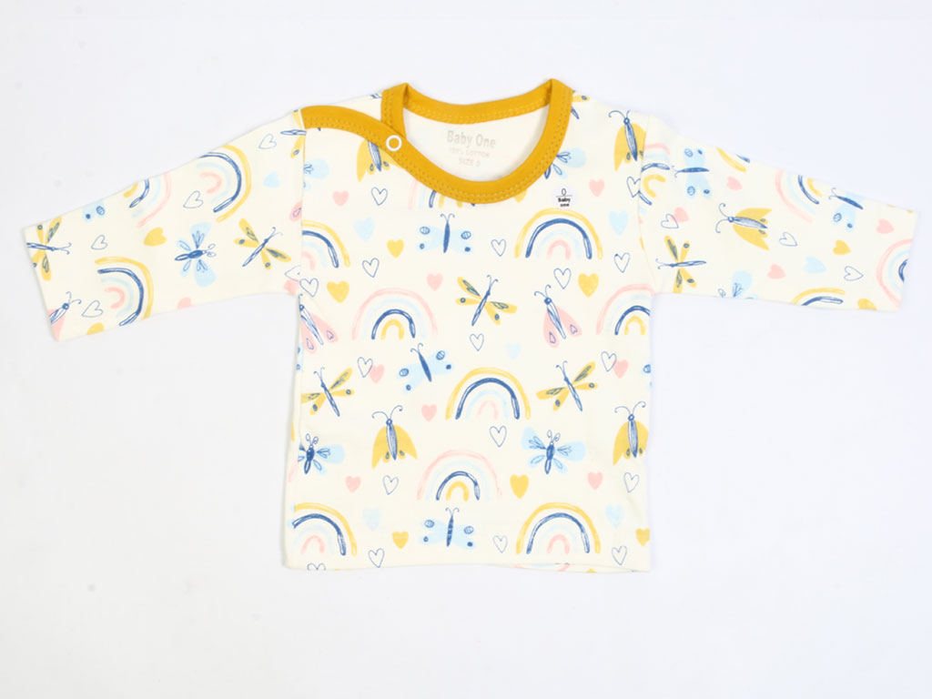 بلوز نوزادی دخترانه طرح سنجاقک بیبی وان baby one
