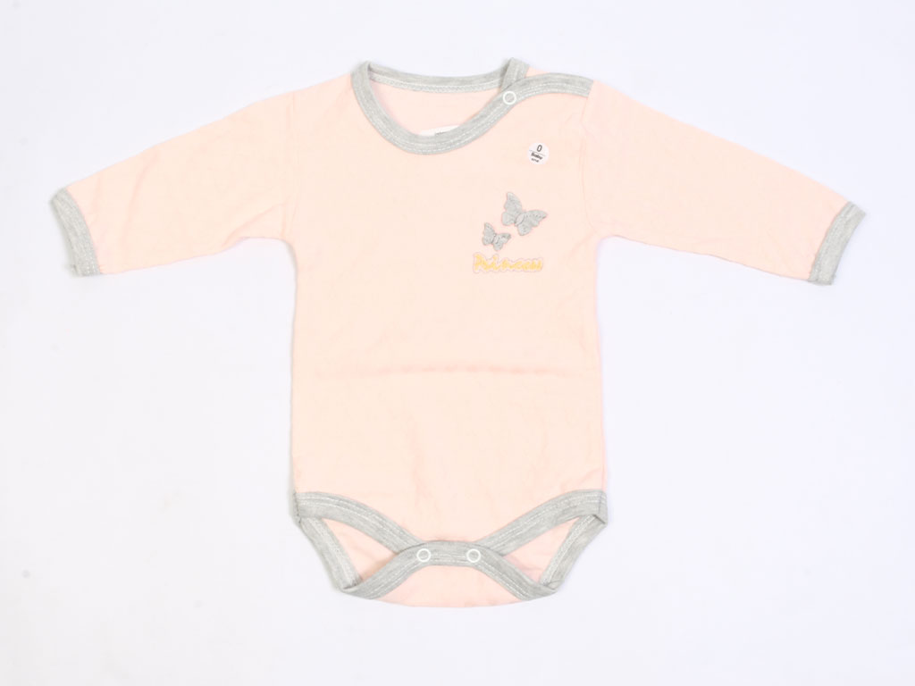 بادی آستین بلند نوزادی دخترانه طرح قلب بیبی وان baby one