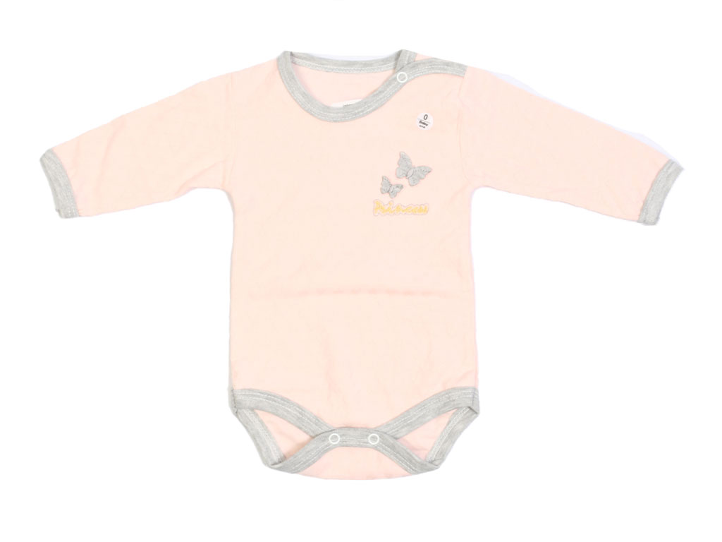 بادی آستین بلند نوزادی دخترانه طرح قلب بیبی وان baby one