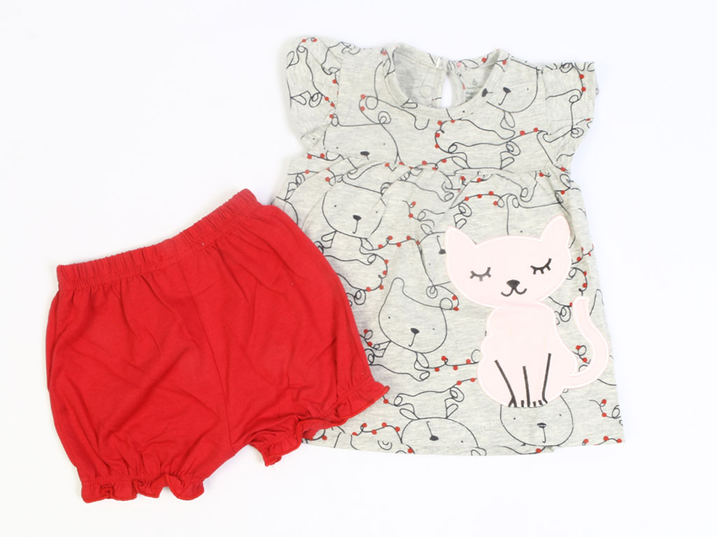 تونیک و شلوارک نوزادی دخترانه طرح گربه کارترز CARTERS