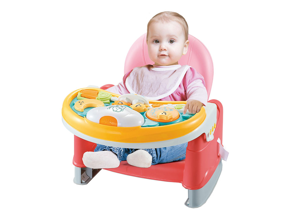صندلی غذای کودک پرتابل مدل بوستر 3*1 با صفحه موزیکال ایزی گو easygo