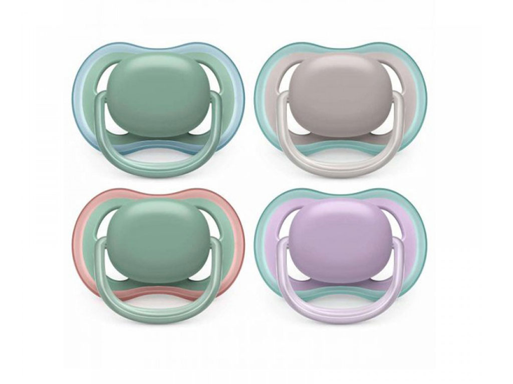 پستانک ارتودنسی دو عددی نوزادی 18-6 ماه مدل ultra air فیلیپس اونت philips avent
