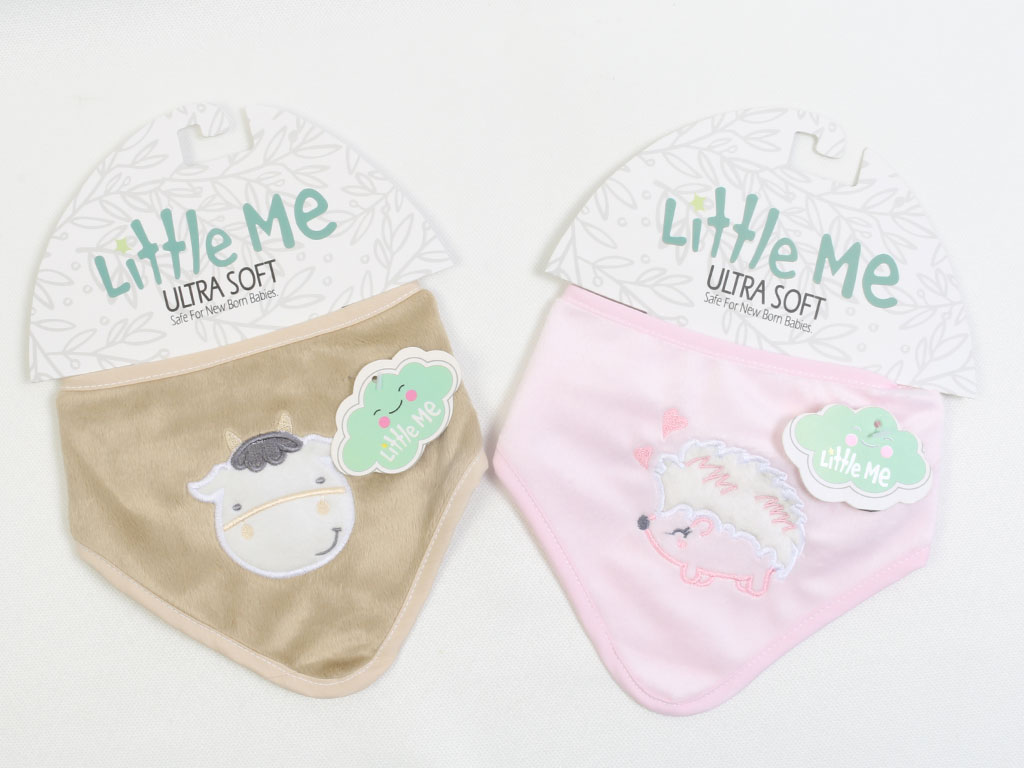پیشبند دستمال گردنی نوزادی مخمل حوله ای طرح حیوانات لیتل می little me