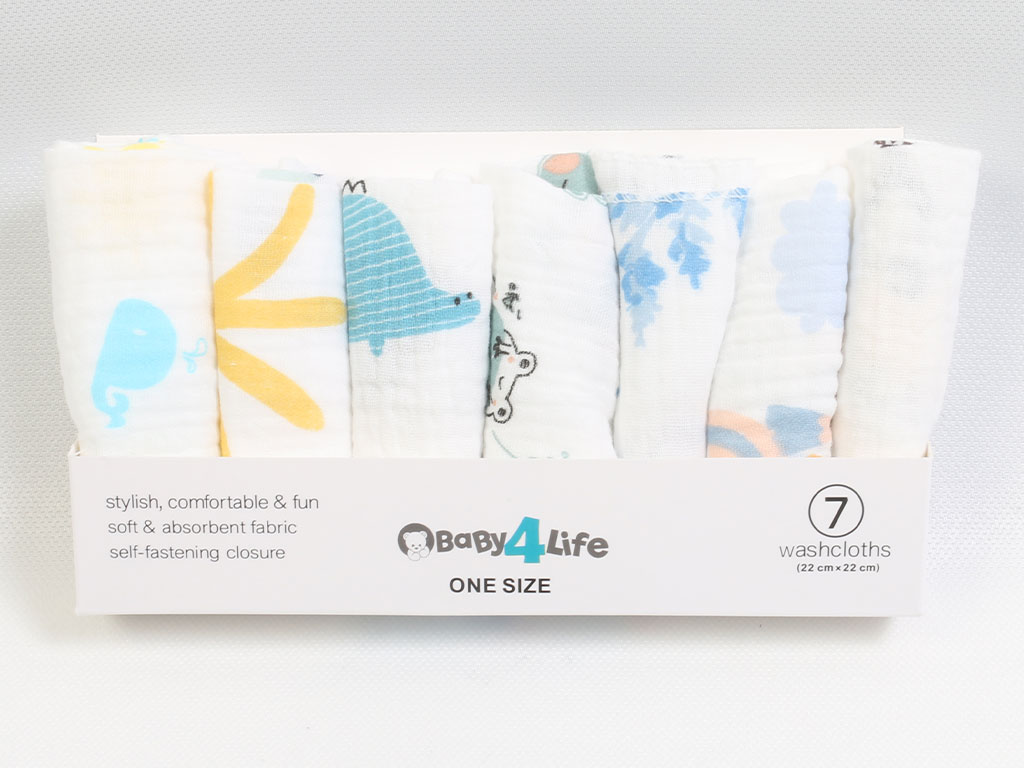 پک دستمال دهان 7 عددی نوزادی بیبی فور لایف baby 4 life