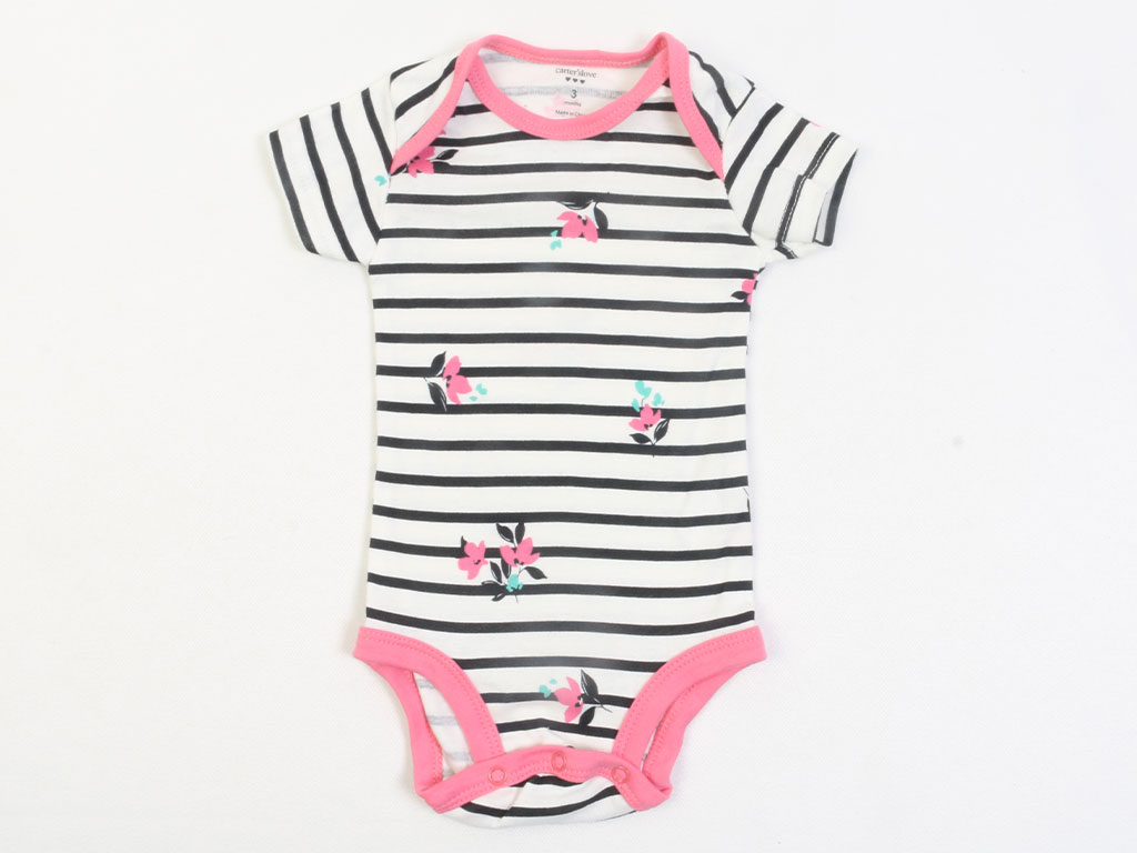 بادی آستین کوتاه نوزادی دخترانه 3 ماه کارترز CARTERS