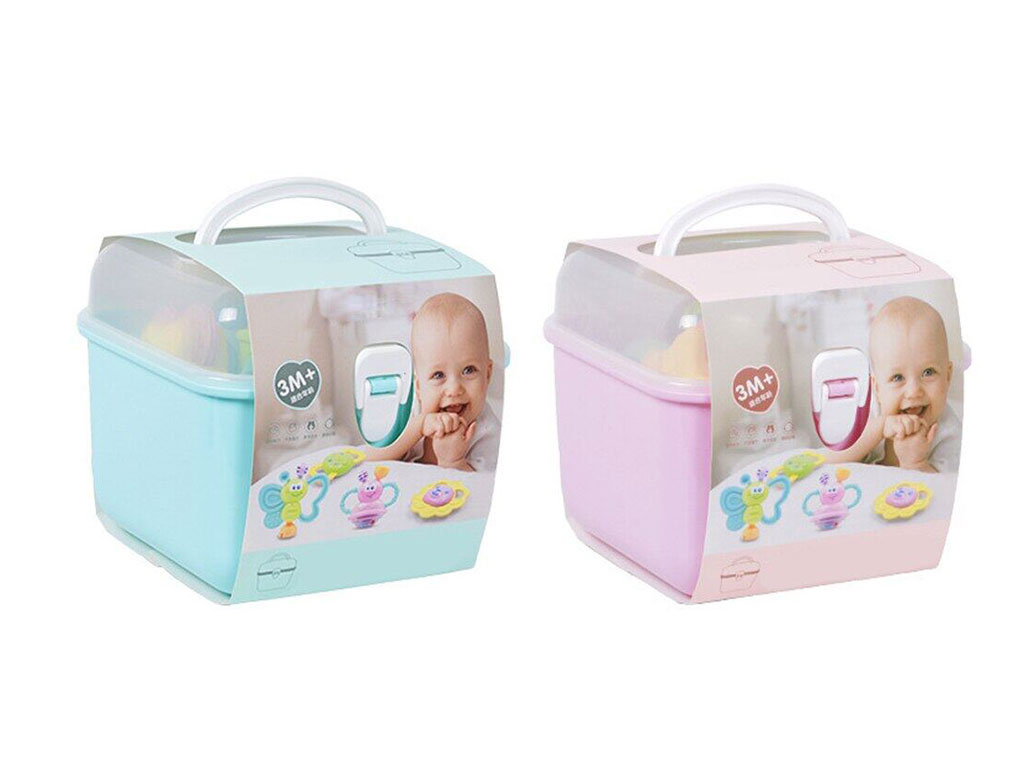 ست جغجغه و دندانگیر 8 عددی نوزادی مدل صندوقی Baby Rattle