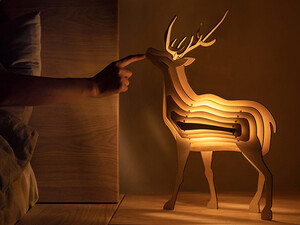 چراغ های چوبی فانتزی طرح گوزن Animal Wooden Night Light Parent-Child Interactive Assemble Toys