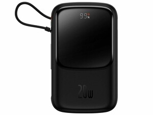 پاوربانک شارژر سریع 20 وات 10000 به همراه کابل تایپ‌سی 0.5 متری 10000 بیسوس Baseus Qpow Pro Fast Charge Power Bank PPQD020001