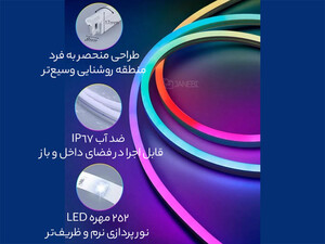 بهترین ریسه هوشمند 3 متری گووی Govee Neon LED strip 3m with WiFi APP Control H61A0