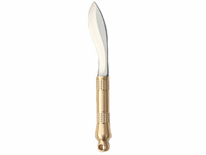 چاقو آنباکسینگ برنجی دارای کاور قابل آویز از دسته کلید mini knife sharp unpacking express unboxing portable