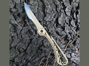 فروش چاقو آنباکسینگ برنجی تاشو قابل آویز از دسته کلید Brass key chain knife sharp utility knife portable