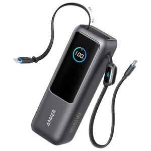 پاوربانک انکر مدل A1695 ظرفیت 25000 میلی آمپر ساعت به همراه دو کابل USB Type-C