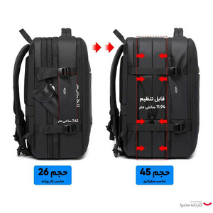 کوله پشتی لپ تاپ اورجینال بنج مدل دوحالته BG 1908D 45L مناسب برای لپ تاپ 16 تا 17 اینچی قابل استفاده در سفر ،کار و طبیعت گردی