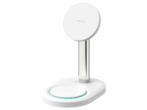 هولدر رومیزی و شارژر وایرلس دوکاره رسی Recci RCW-32 2-in-1 Wireless charger with holder