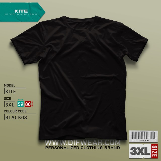 تیشرت طرح انتخابی Kite XXL-57x78 BLACK8