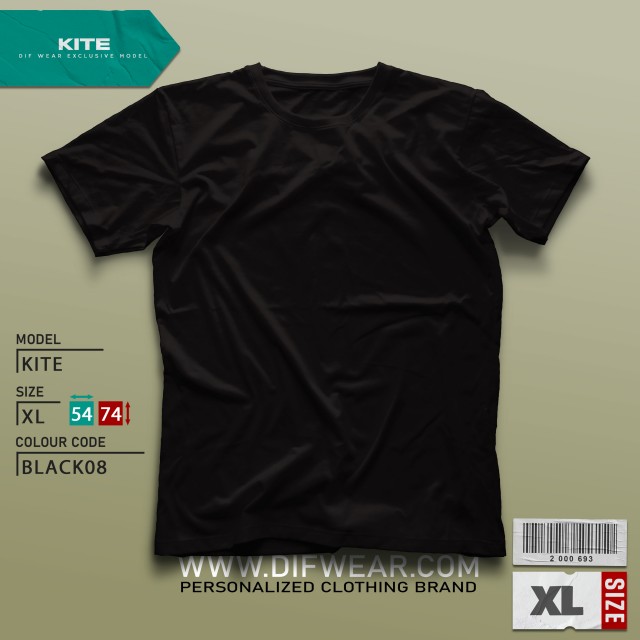 تیشرت طرح انتخابی Kite 3XL-59x80 BLACK8