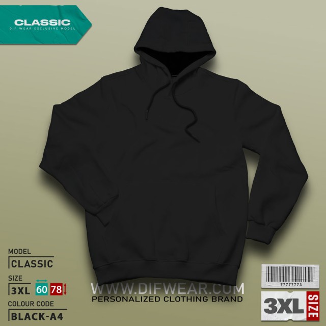 هودی طرح انتخابی Classic Black (3XL)