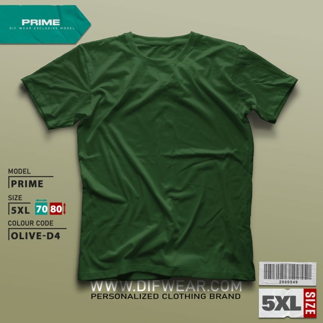 تیشرت طرح انتخابی PRIME-6XL-OLIVE-D4