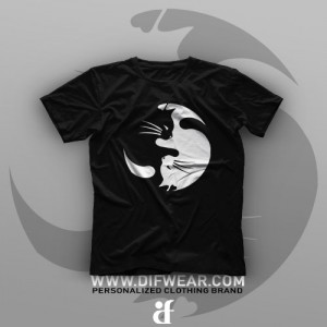 تیشرت Yin And Yang Cat