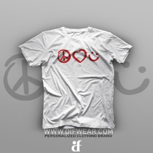تیشرت Peace, Love, Smile