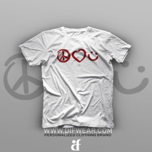تیشرت Peace, Love, Smile