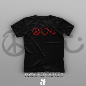 تیشرت Peace, Love, Smile