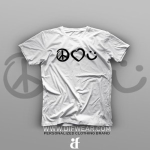 تیشرت Peace, Love, Smile