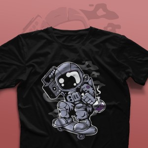 تیشرت Skateboarding On Space