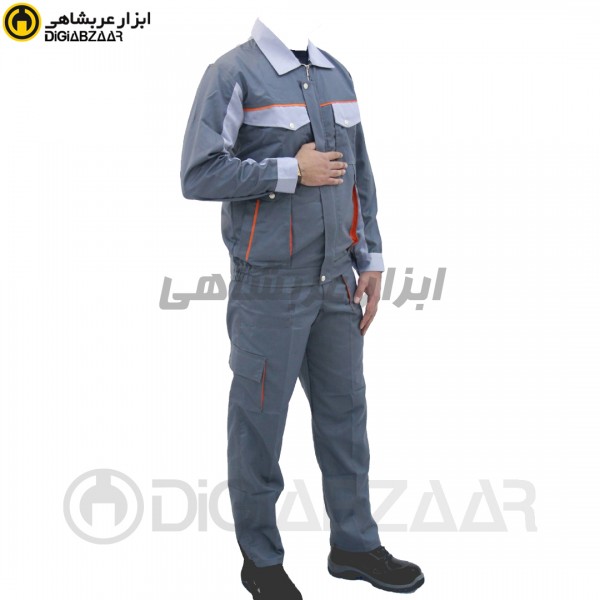 لباس کار درجه یک طرح بوفالو طوسی سایز M
