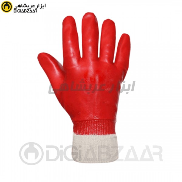 دستکش ایمنی ضد اسید مچ کش دار پی اس ای