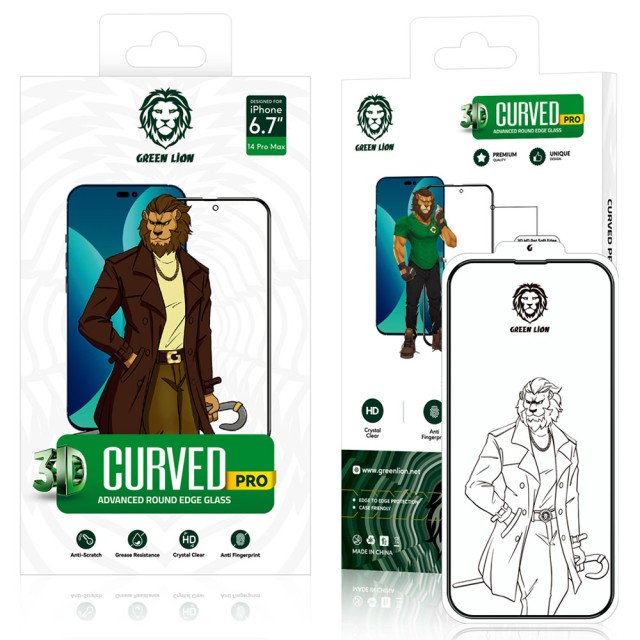 گلس شفاف گرین لاین 3D Curved Pro آیفون iPhone 14
