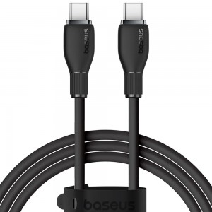 کابل شارژ USB-C به USB-C بیسوس مدل Pudding CB000055 P10355702111-B1 طول 1.2 متر توان 100 وات