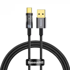 کابل شارژ USB به Type-C بیسوس مدل Explorer Auto Power Off CATS000301 طول 2 متر توان 100 وات