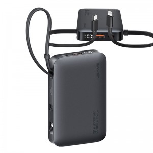 پاوربانک یوسمز مدل CD228 ظرفیت 10000 توان 20 وات با کابل متصل