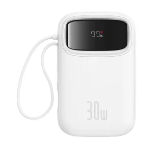 پاوربانک بیسوس مدل QPow2 PPQD4-10C با کابل تایپ سی ظرفیت 10000 میلی آمپر توان 30 وات