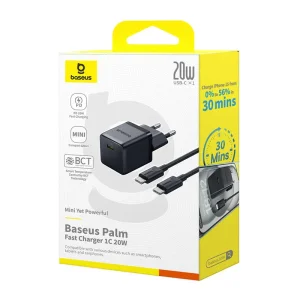 شارژر دیواری بیسوس Palm CCZC20CE توان 20 وات با کابل تایپ سی