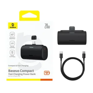 پاوربانک تایپ سی بیسوس Compact مدل PPWC05T ظرفیت 5000 میلی آمپر ساعت 20 وات