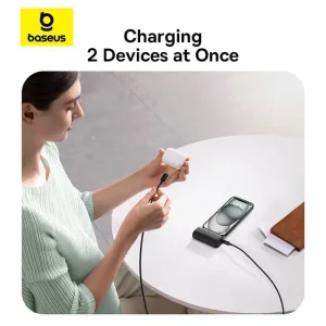 پاوربانک تایپ سی بیسوس Compact مدل PPWC05T ظرفیت 5000 میلی آمپر ساعت 20 وات