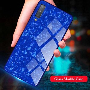 Fashion Marble Glass Case For Samsung Galaxy A7 2018 (5)