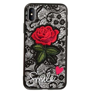 Embroidery Rose Case For Apple IPhone X (1)