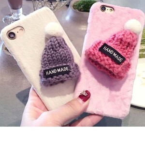 Winter Fur 3D Plush Hat Case for Apple IPhone 7 (3)